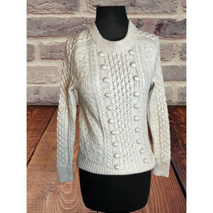 J. Crew Popcorn Cable Knit Sweater Cream Size - Size‎ XXS